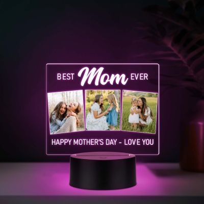 Personalized Best Mom Ever LED Night Lamp USB Color Changing Gift A Gift of Love   Forever Love Gift